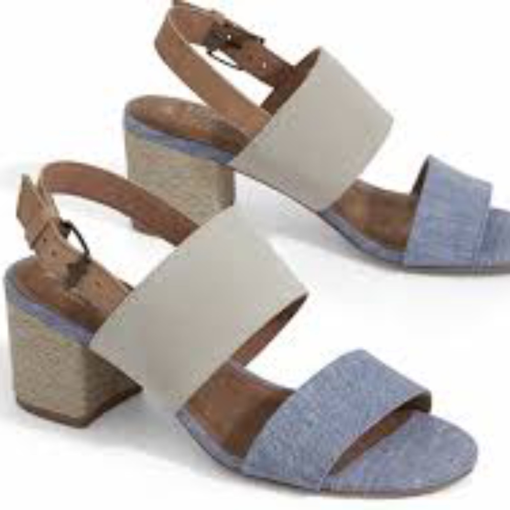 Birch Suede Blue Chambray Women's Poppy Sandals